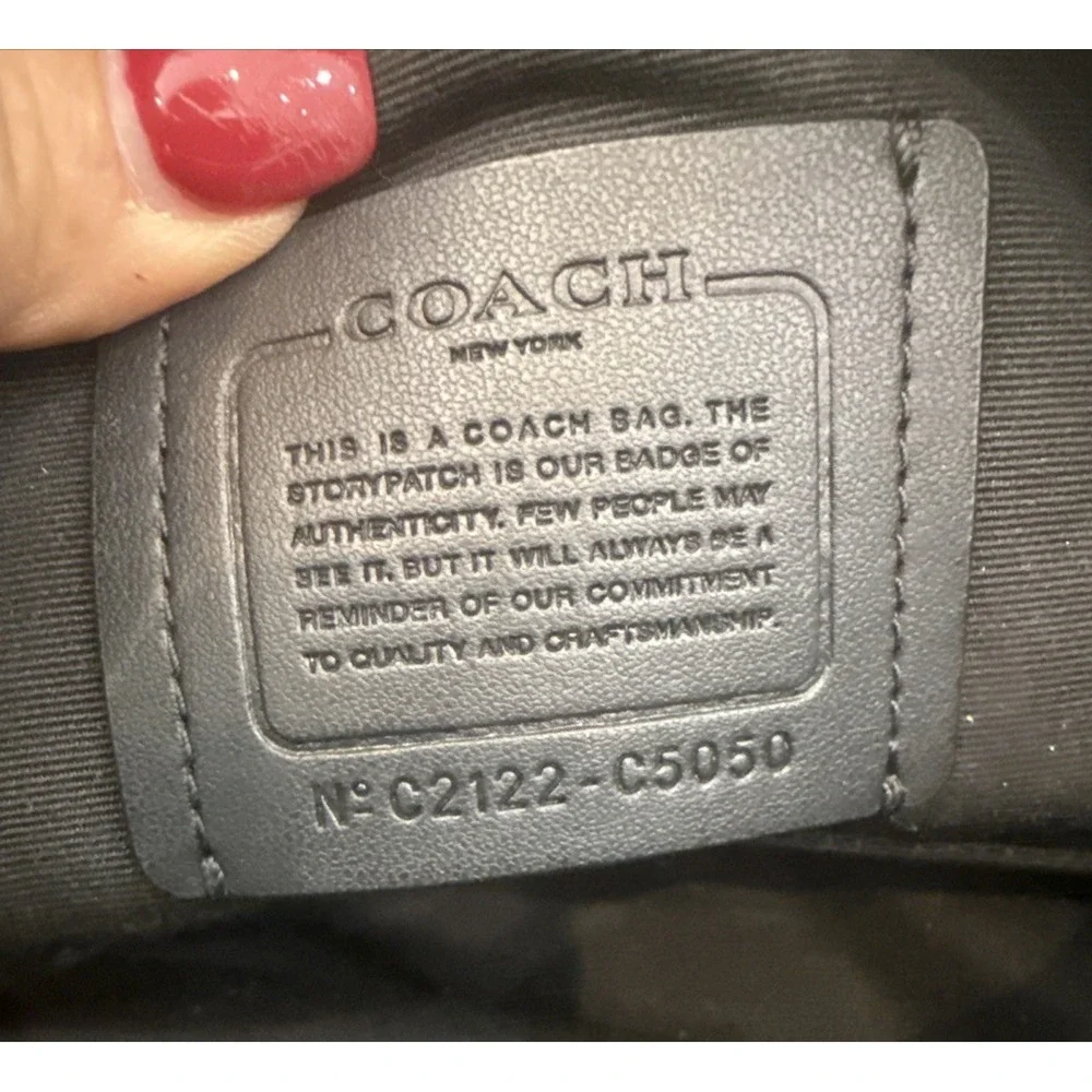 Coach Court Crossbody Camera Bag Nylon & Refined‎ Pebbled Leather C5050 Purse